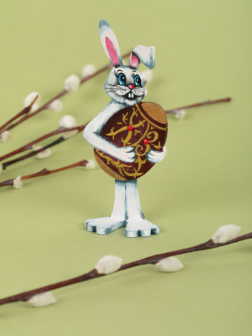 Заготовка для декорирования Mr. Carving КЛ-27 Заготовка на подставке фанера 3.8 х 2.6 х 9 см 2 шт Заяц с яйцом фото 4