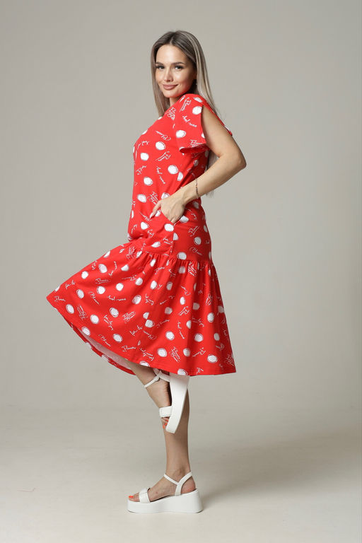 Платье женское П-157 (кулирка) Красная