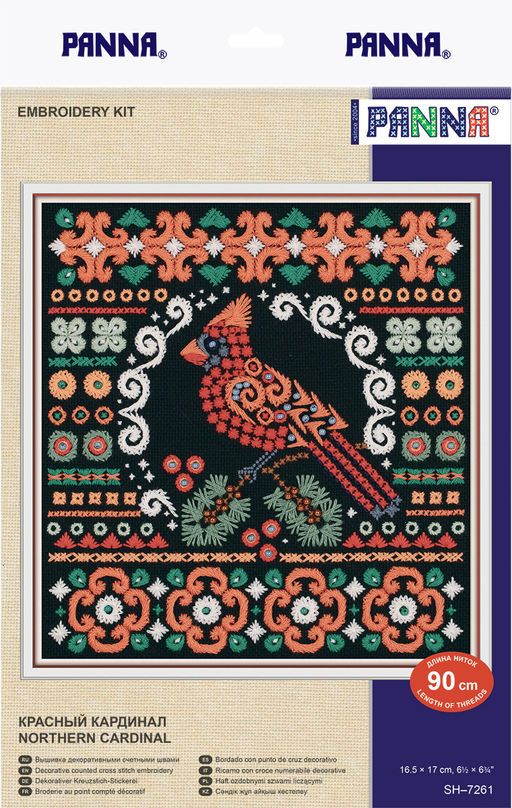Набор для вышивания PANNA SH-7261 Красный кардинал 16.5 х 17 см