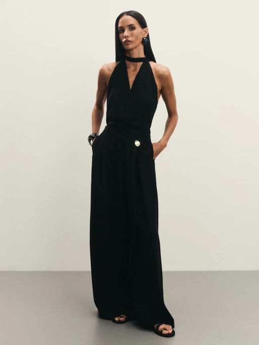 Комбинезон из тенселя и льна с открытой спиной / Zarina  фото 10