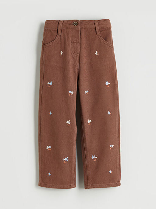 Beli Lastikli ?i?ekli K?z ?ocuk Pantolon