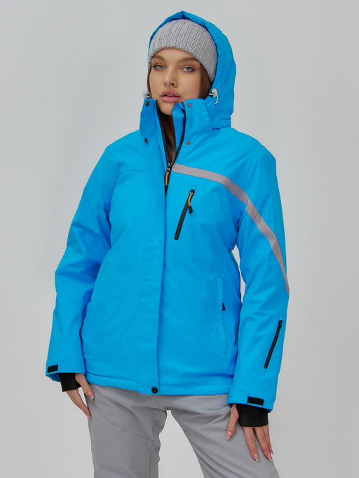 Горнолыжная куртка женская зимняя синего цвета 7017S - Chunmai фото 9