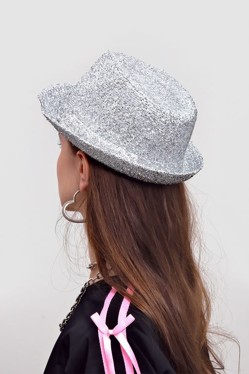 Карнавальная шляпа "Диско" серебряная р-р 56-58