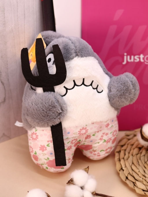 Мягкая игрушка "Shark with fork", pink, 23 см