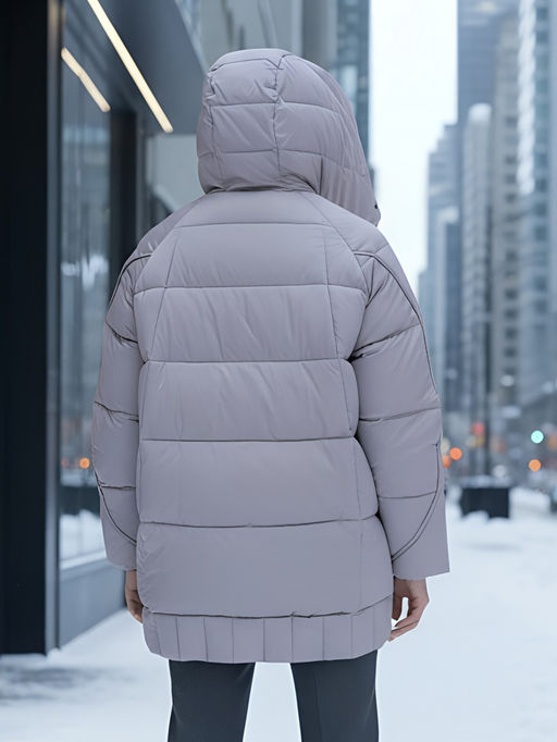 Куртка зимняя женская с капюшоном модная светло-коричневого цвета 7651SK - Visdeer фото 20