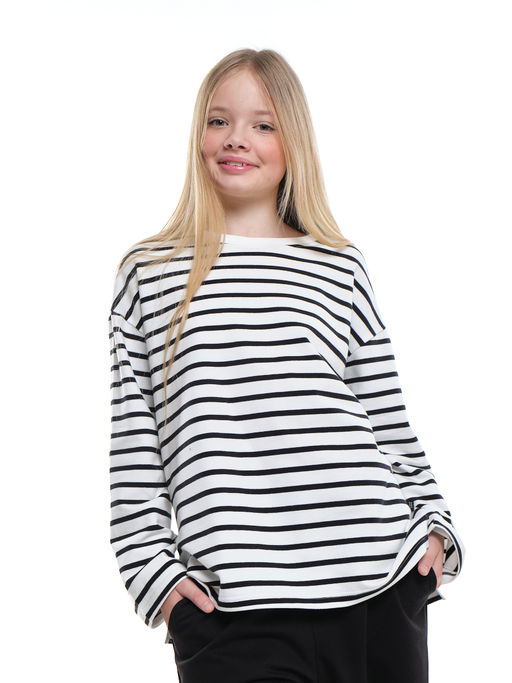 Лонгслив в полоску для девочки 22-7689 полоска - Mini maxi фото 9
