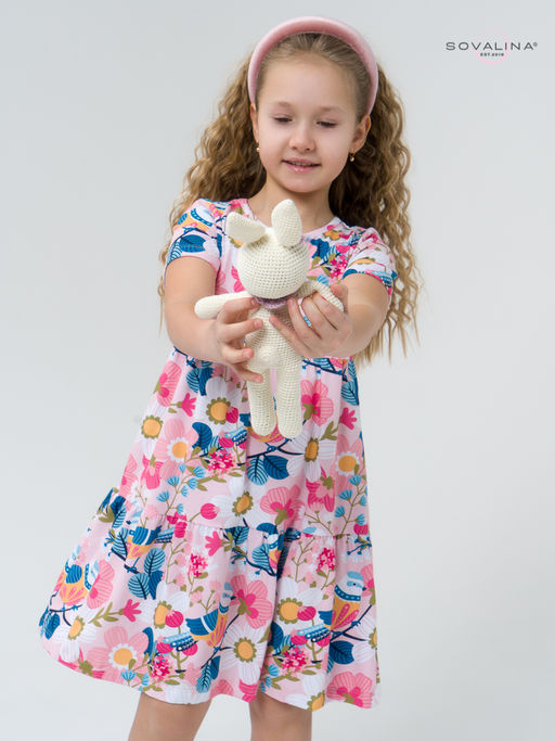 Платье Тия птички на розовом - Sovalina фото 16