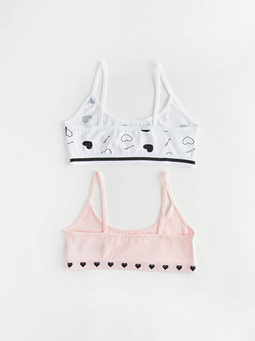 Bask?l? Pamuklu K?z ?ocuk B?stiyer 2li - Waikiki фото 2