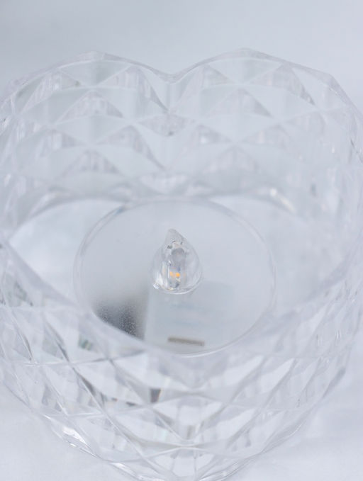 Цена за 2 шт. Светодиодная свеча LED - ночник RISALUX «В сердце», от батареек 3×LR1130, прозрачный, 6.7×6.5×3.8 см