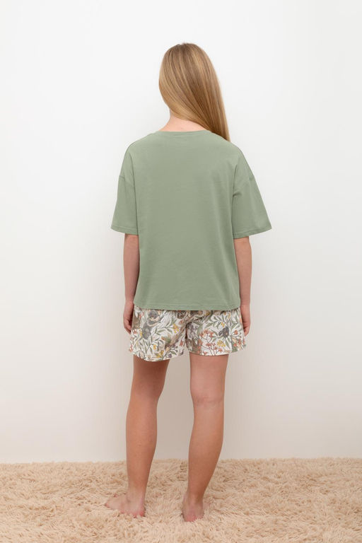 Crockid _ КБ 2828/оливковый хаки,эвкалипт пижама для дев