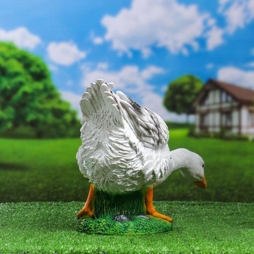 Садовая фигура из полистоуна «Гусь наклонившийся», 18×20×44 см