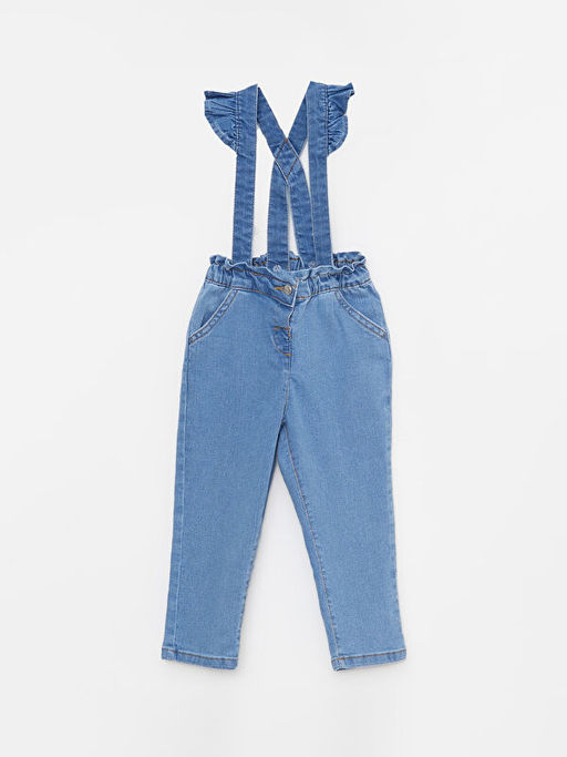 Beli Lastikli Basic K?z Bebek Jean Pantolon