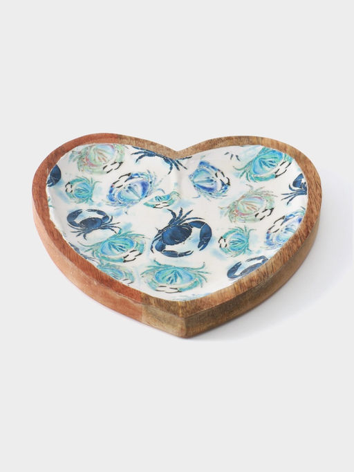 Блюдо в форме сердца Крабы, 20.5?20?2.3 см, дерево манго