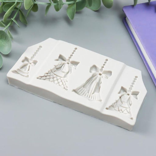 Молд силиконовый «Новогодние колокольчики» 4 предмета 11×5.6×1 см