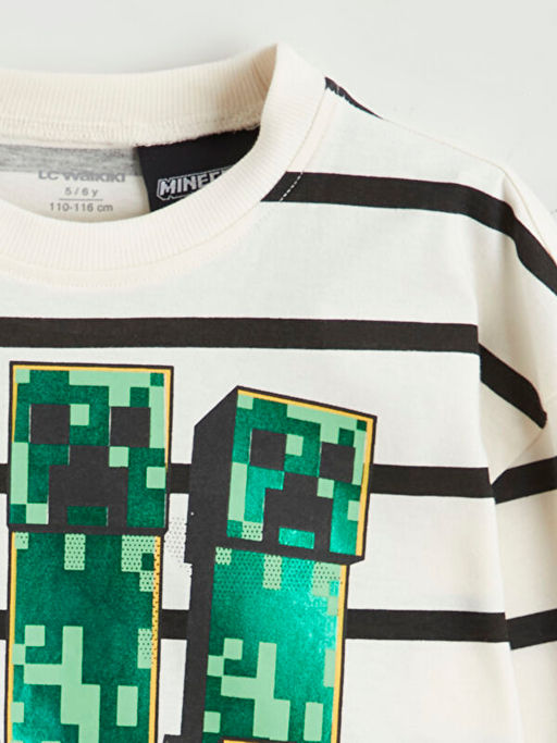 Bisiklet Yaka Bask?l? Erkek ?ocuk Ti??rt