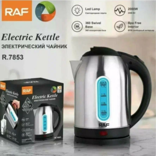 7853 Эл.чайник (2000Вт 1,7л.мет.корпус пл.ручка) RAF (х16) - Mayer&boch фото 3