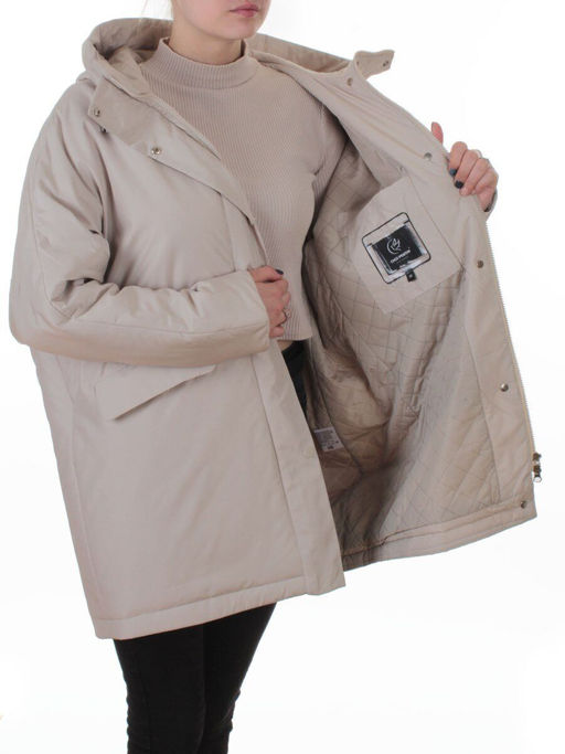 8020 LT. BEIGE Куртка демисезонная женская (100 гр. холлофайбер)