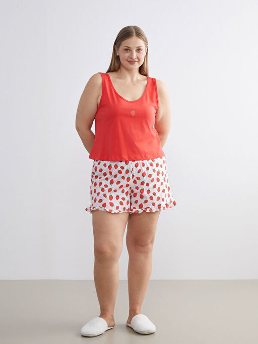 ?ilek Bask?l? Kad?n ?ortlu Pijama Tak?m?