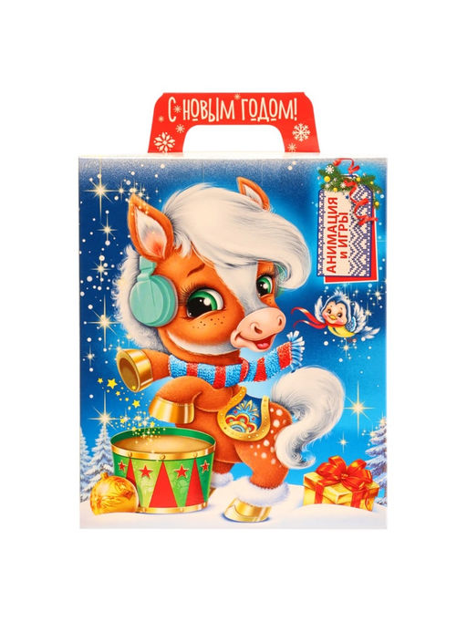 Сладкий новогодний подарок Оливия и Оливер, с игрой и анимацией, детский, 700 г