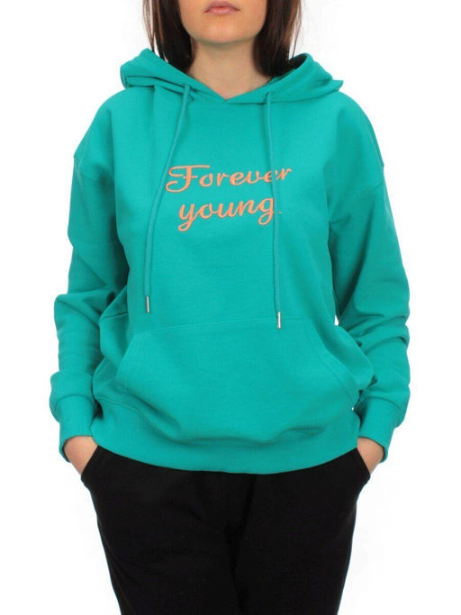 A-02 TURQUOISE Худи женское (85% хлопок, 15% полиэстер) - Фабричный китай фото 2