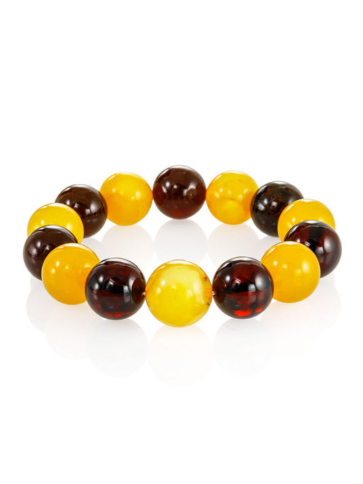 Браслет из натурального янтаря Шар контрастный