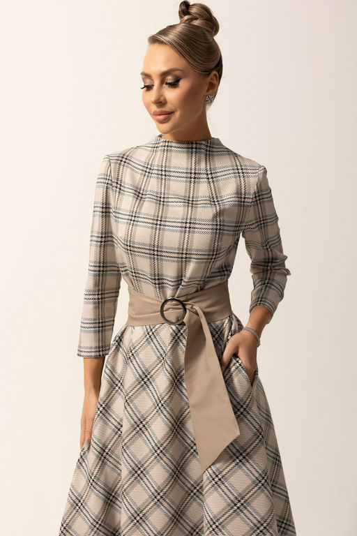 Платье Golden Valley 4756-2 серо-бежевый  фото 4