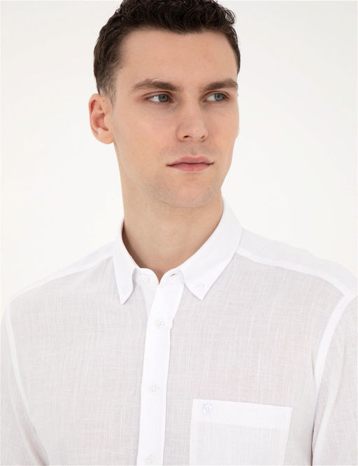 Beyaz Regular Fit K_sa Kollu G_mlek - Pierre cardin фото 2