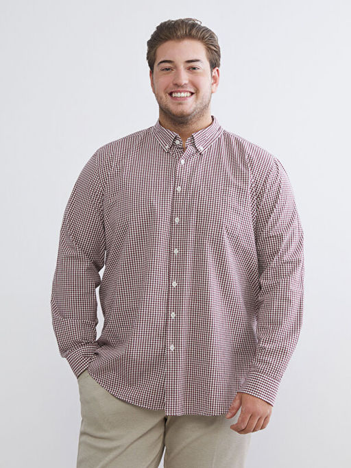 Regular Fit Uzun Kollu Ekose Poplin Erkek G?mlek