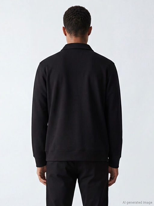 Polo Yaka Erkek Fermuarl? Sweatshirt
