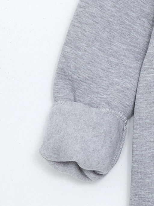 Bisiklet Yaka Bask?l? Erkek ?ocuk Sweatshirt