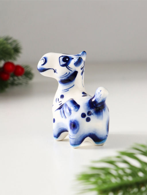 Фигурка фарфор «Конь Пегас», 7×6.5×3.5 см, гжель