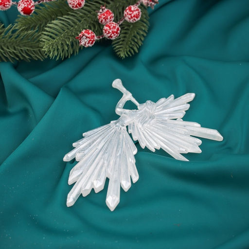 Цена за 2 шт. Ёлочная игрушка Зимнее волшебство. Девушка с дудкой, 1611, белый фото 2