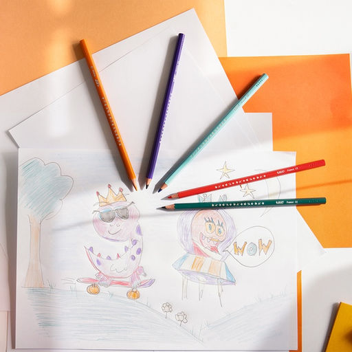 Карандаши цветные 18 цветов, детские, шестигранные, BIC Kids Tropicolors, пластиковые, ударопрочный грифель 3.2 мм