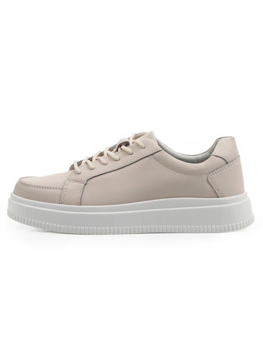 03-YJ434-2 BEIGE Полуботинки спортивные женские (натуральная кожа)