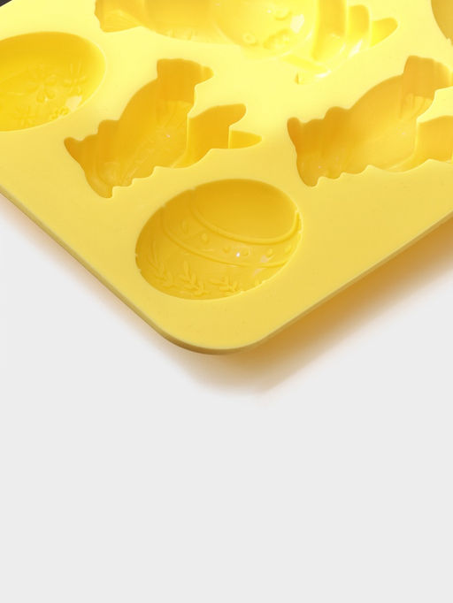 Форма для выпечки Доляна Пасха, силикон, 7 ячеек, 18.5?14.5?2.5 см, жёлтая  фото 5