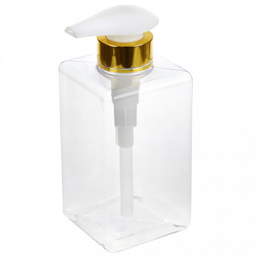 Дозатор для жидкого мыла акриловый "Золотая лента-Б" 500мл, 6,5х6,5см h15,5см, противоударный (Китай)