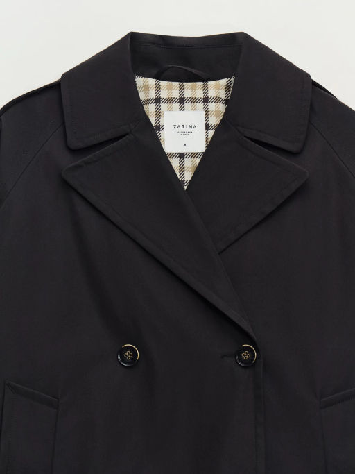 Двубортный укороченный тренч ZR2604102214-27 / Zarina  фото 10