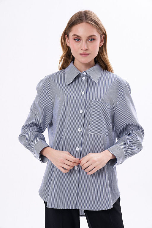 Рубашка KaVari 4018 молочный в полоску