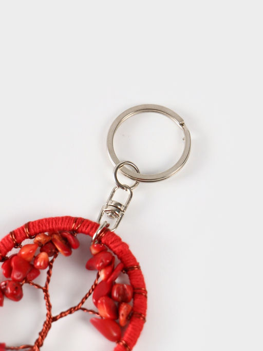 Брелок ловец снов «Древо», 19 см, красный