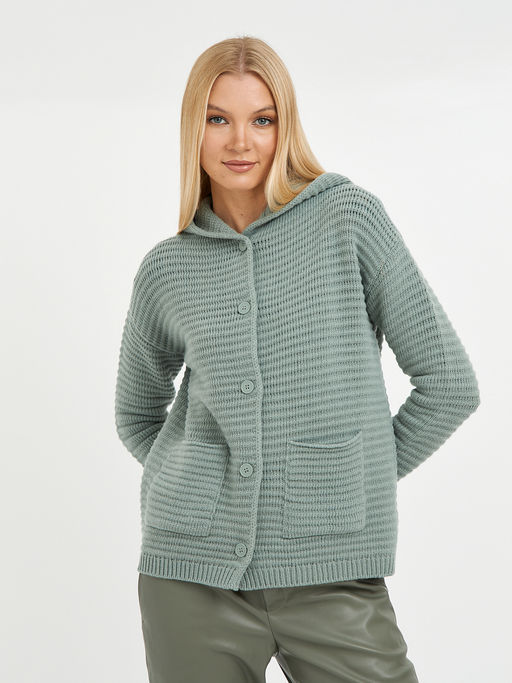 кардиган женский на пуговицах с капюшоном - Glenfield фото 4