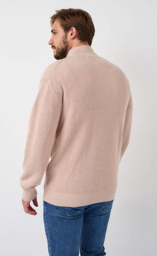 Джемпер мужской с воротником-стойкой на молнии P321-15629 бежевый - Primm фото 6