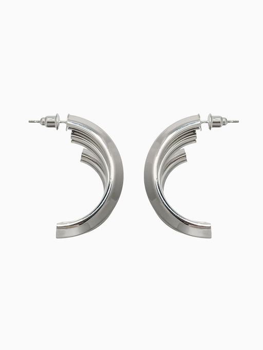 Серьги металл Трио на увеличение, цвет серебро - Qf фото 2