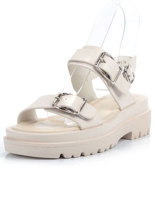 08-PEAG64-1 BEIGE Босоножки женские (натуральная кожа)