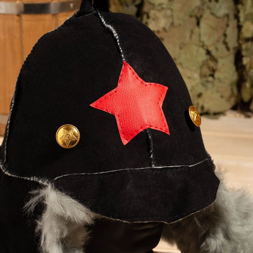 Шапка для бани из овчины Будёновка скорняжный шов, черный - Simaland фото 2