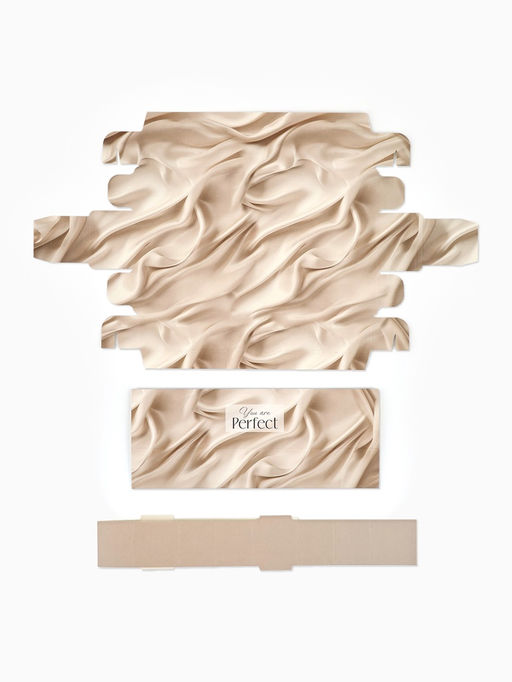 Цена за 5 шт. Коробка для конфет, кондитерская упаковка, 5 ячеек, «Ткань», 5×21×3.3 см