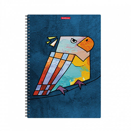 Цена за 2 шт. Тетрадь общая с пластиковой обложкой на спирали ErichKrause Birds, ассорти, А4, 80 листов, клетка  фото 4