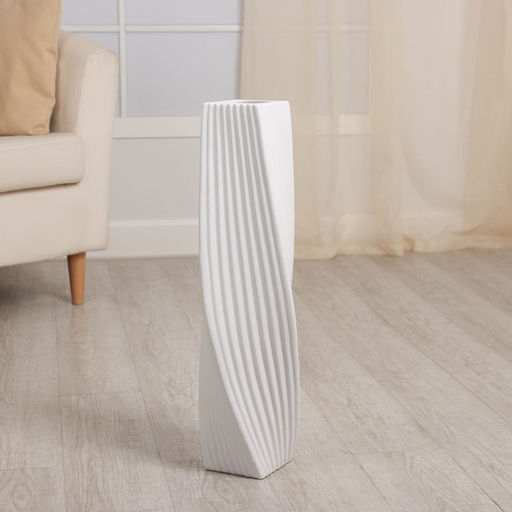 Ваза напольная «Теренс», h=58 см, керамика, белая