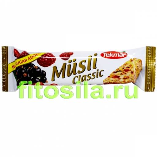 Мюсли батончик "Классик" без сахара БРУСНИКА-МАЛИНА, 30 г