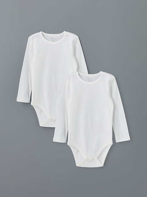 Bisiklet Yaka Basic Erkek Bebek ??t??tl? Bodysuit 2li