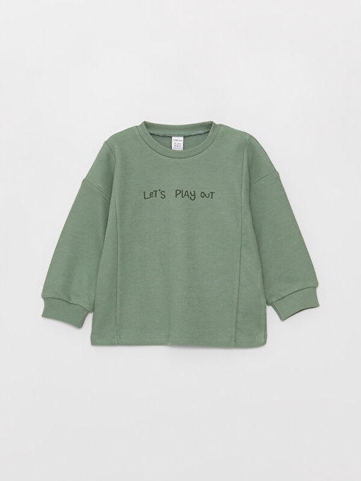 Bisiklet Yaka Uzun Kollu Bask?l? Erkek Bebek Sweatshirt - Waikiki фото 3